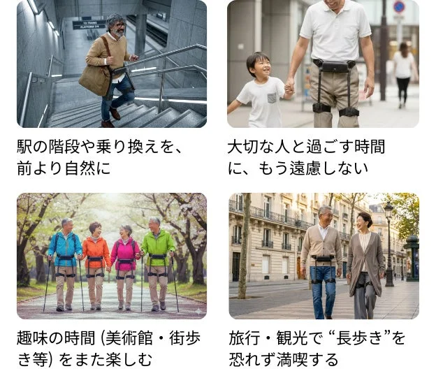 高齢者向け歩行アシストデバイスの利用シーン