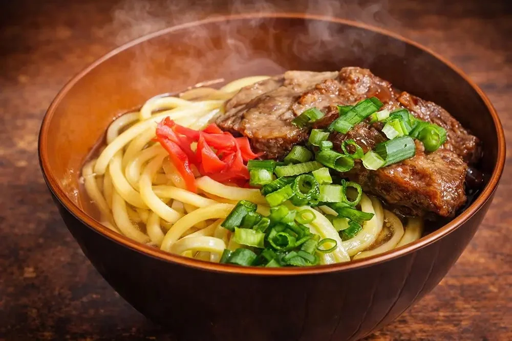 温かい沖縄ソーキそば