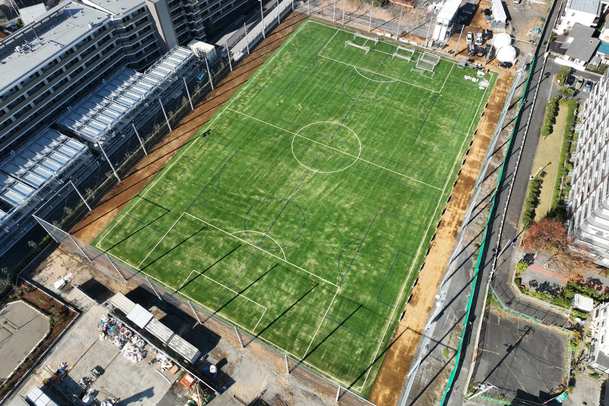 サッカー場上空写真